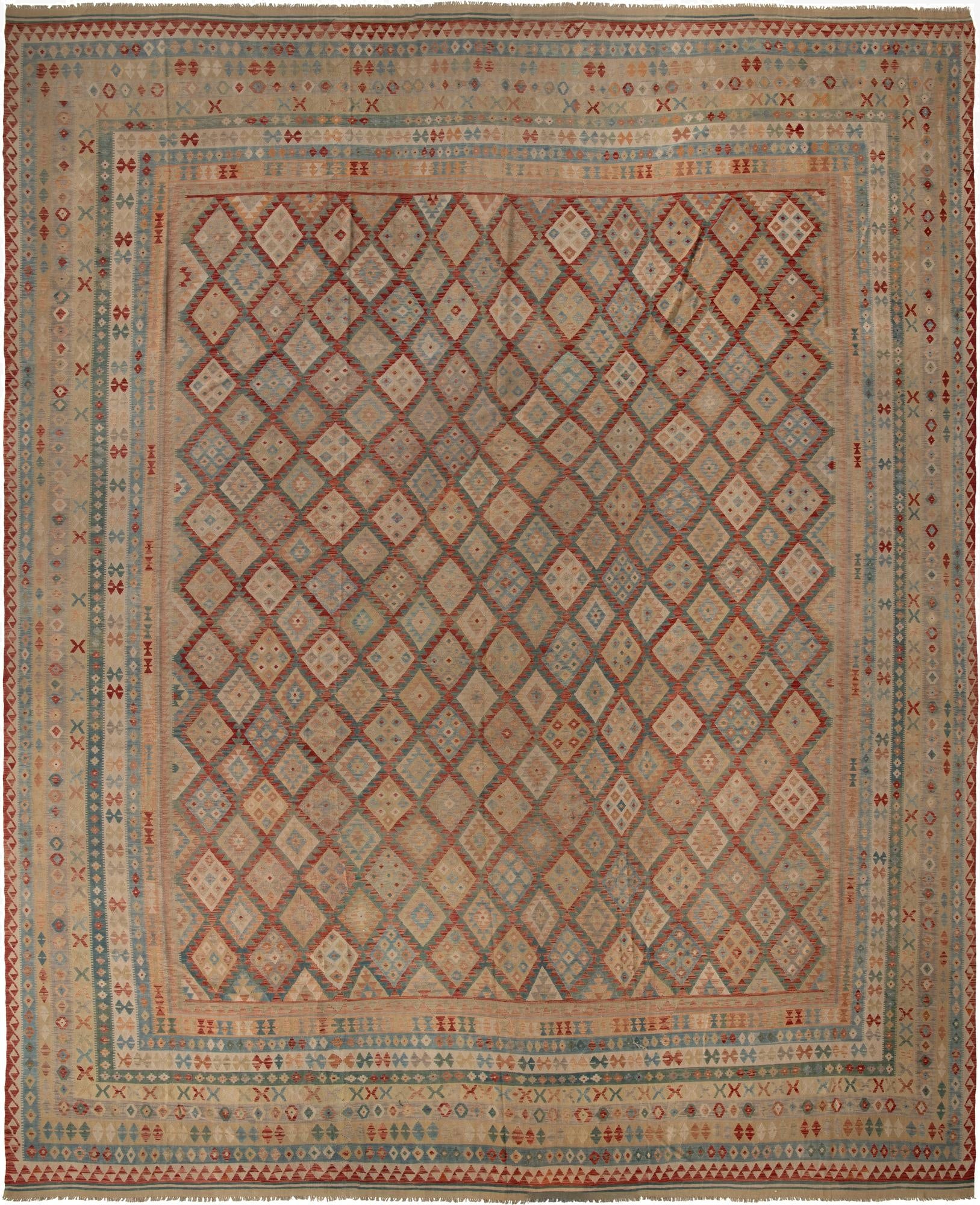  19' 9 x 25' 5  Hand Woven Kilim Maymana Wool Rug