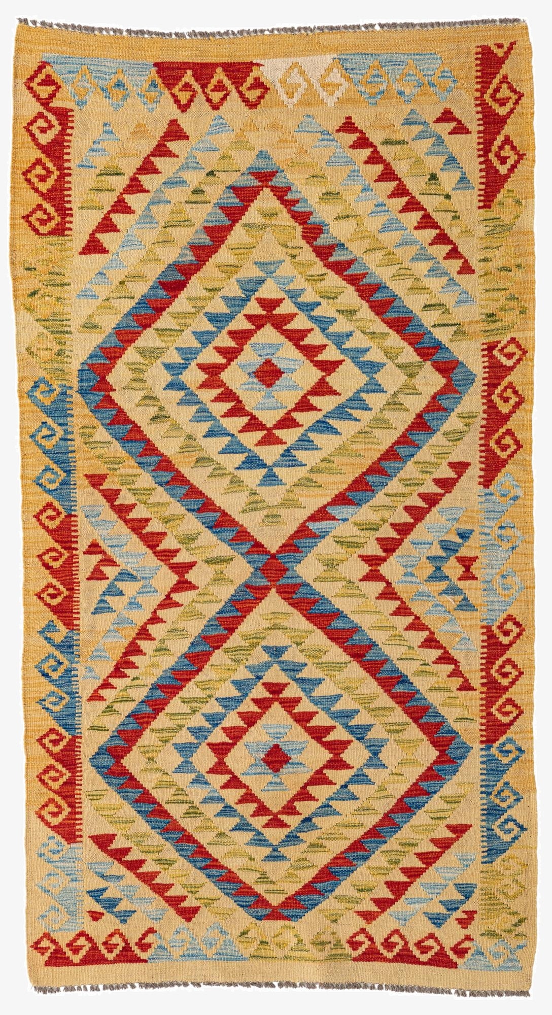  3' 5 x 6' 3  Hand Woven Kilim Maymana Wool Rug