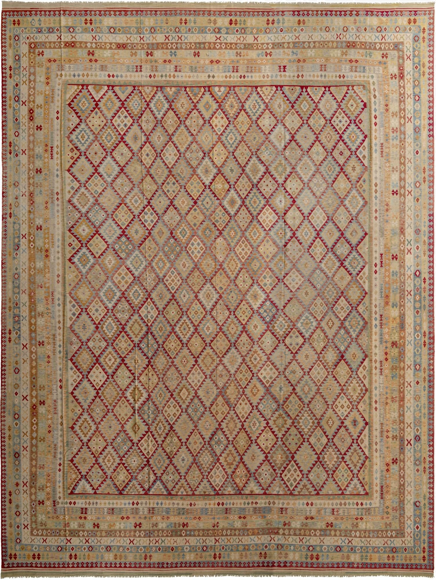  20' 5 x 25' 9  Hand Woven Kilim Maymana Wool Rug