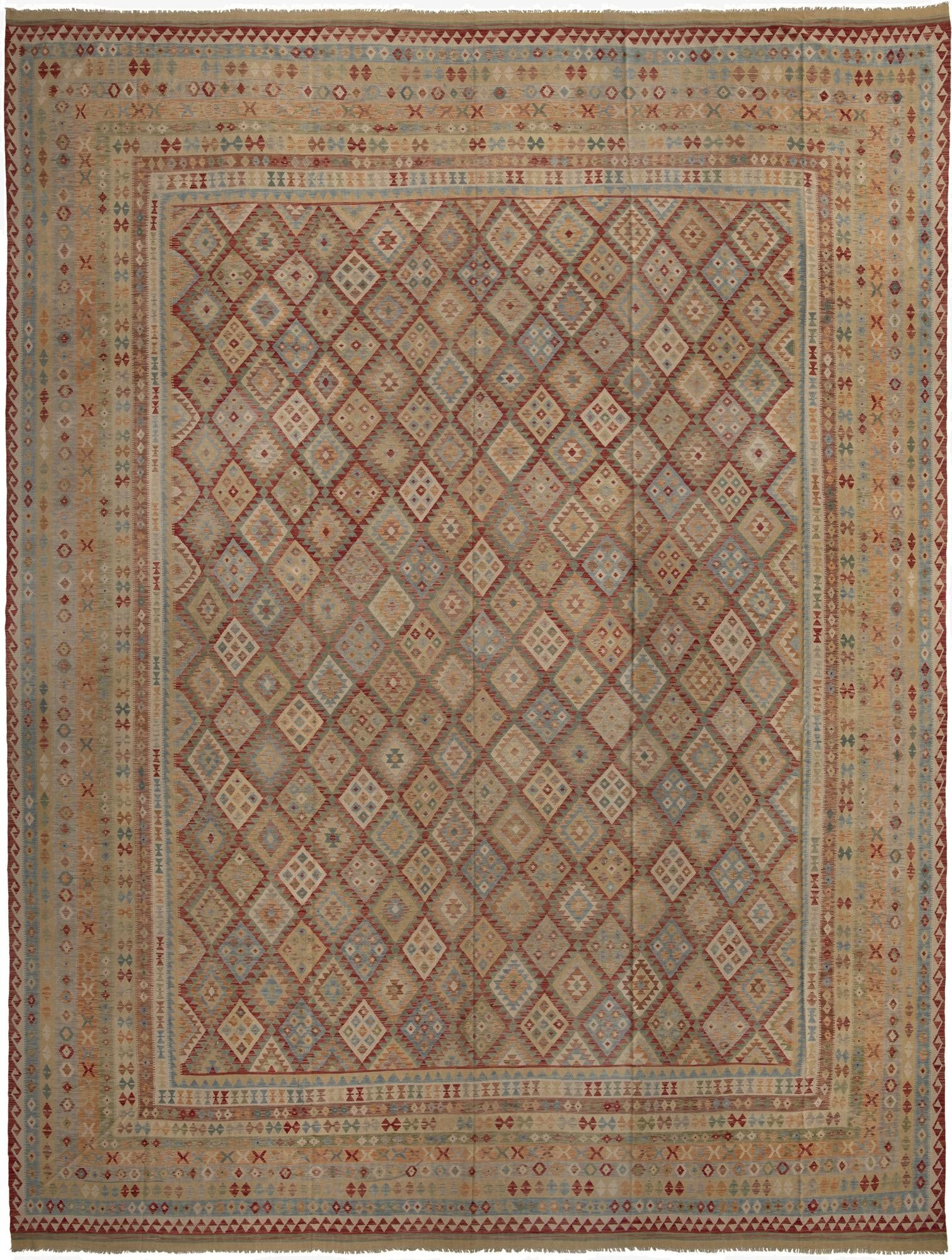  19' 9 x 25' 10  Hand Woven Kilim Maymana Wool Rug