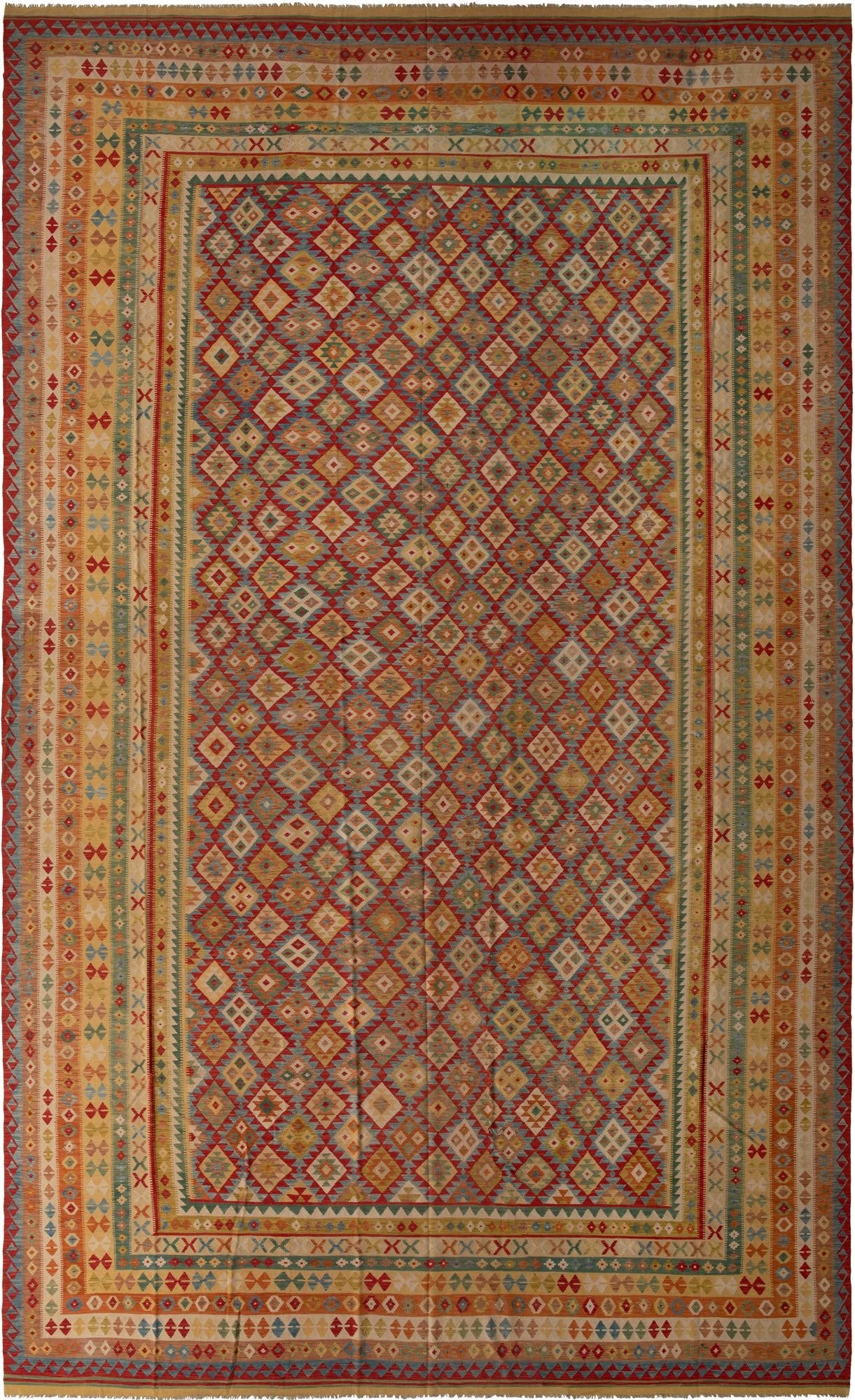  16' x 25' 10  Hand Woven Kilim Maymana Wool Rug