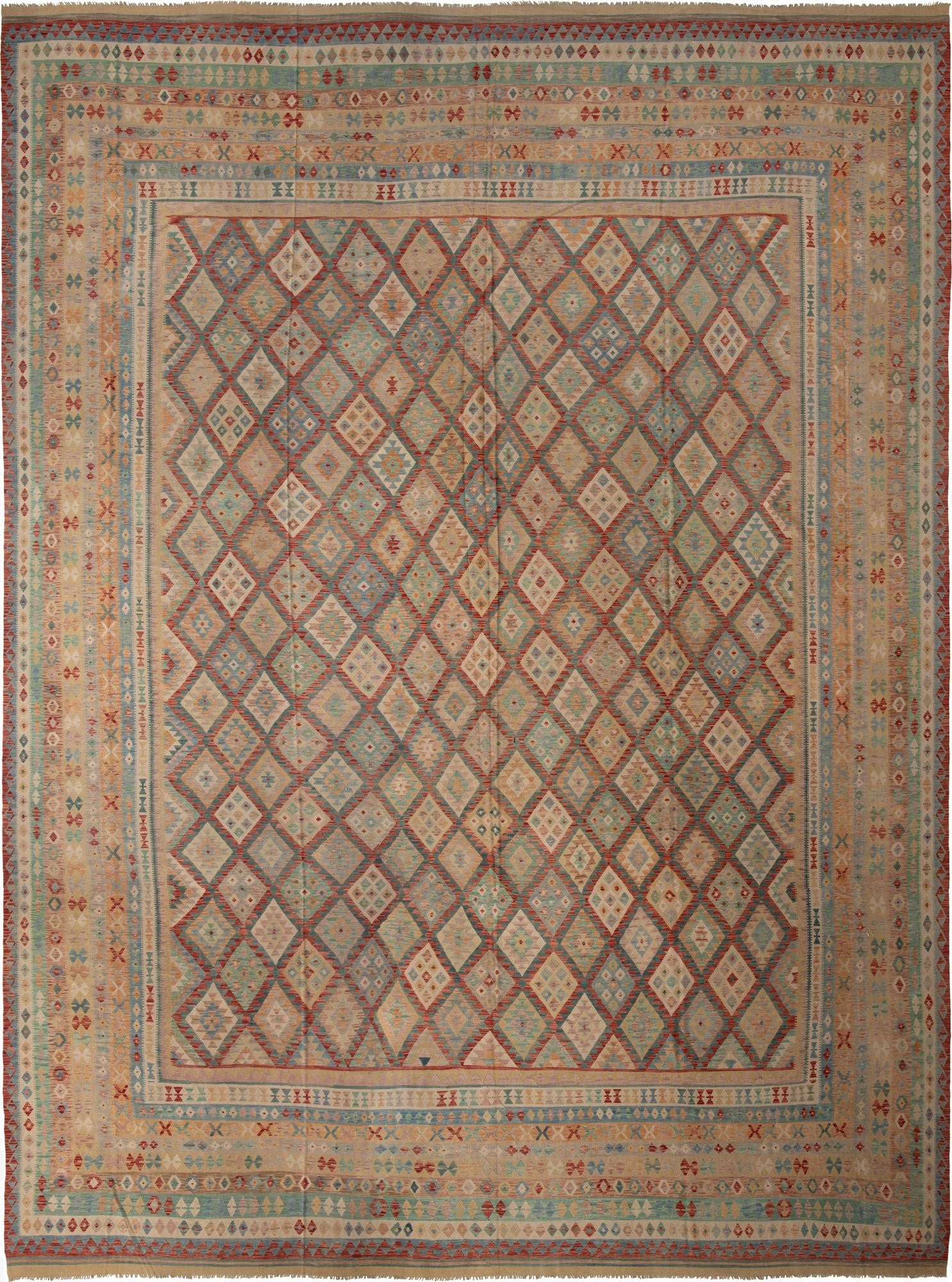  20' x 25' 5  Hand Woven Kilim Maymana Wool Rug