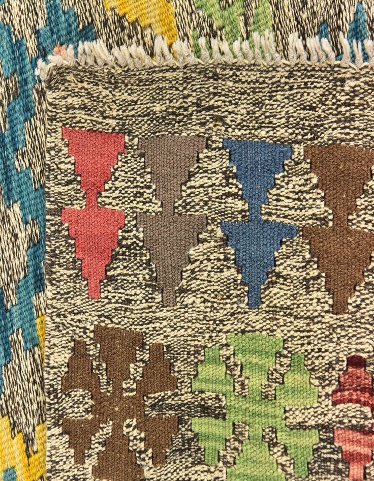 Detail image of  8' 9 x 12'  Hand Woven Kilim Modern Wool Rug