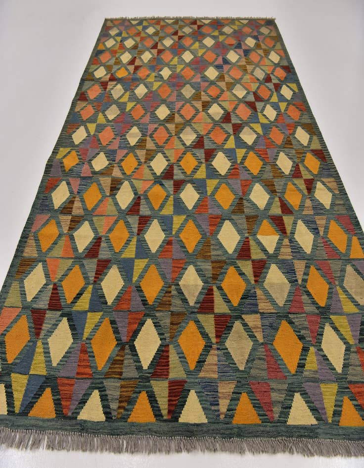 Detail image of  6' 9 x 9' 10  Hand Woven Kilim Modern Wool Rug
