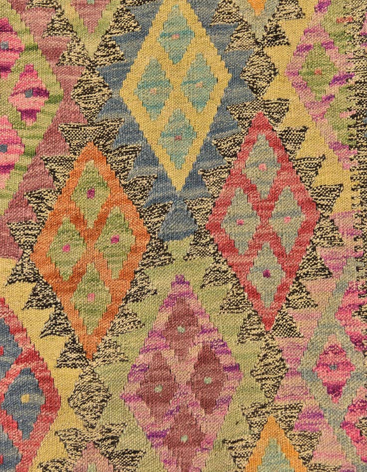 Detail image of  6' 10 x 8'  Hand Woven Kilim Modern Wool Rug