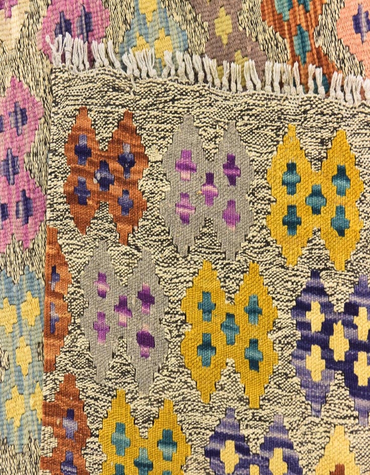 Detail image of  10' 9 x 13'  Hand Woven Kilim Modern Wool Rug