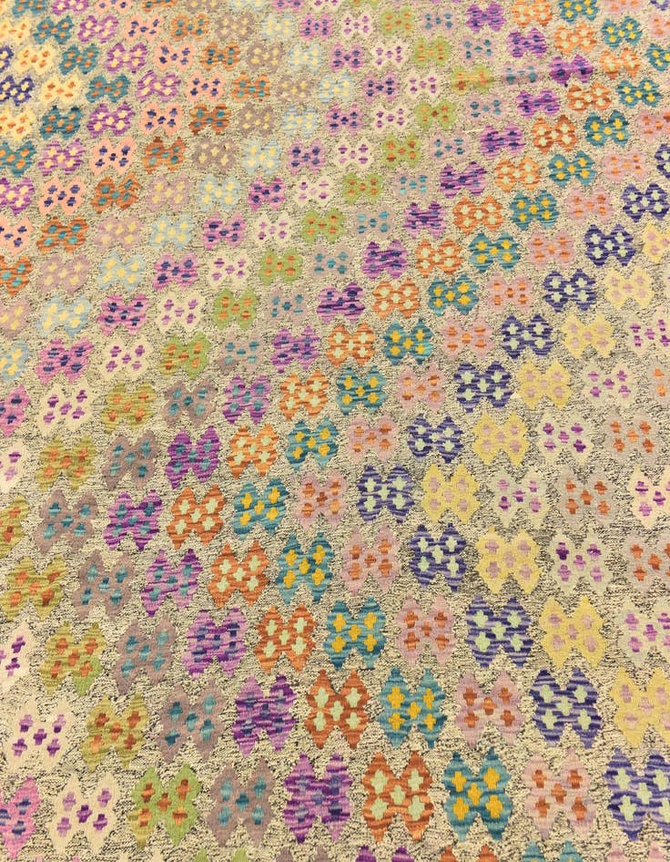 Detail image of  10' 9 x 13'  Hand Woven Kilim Modern Wool Rug