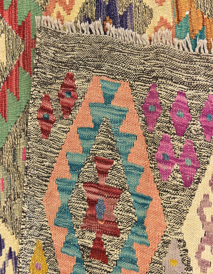 Detail image of  10' 10 x 12' 5  Hand Woven Kilim Modern Wool Rug