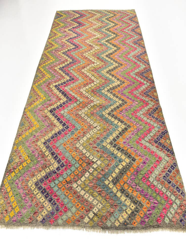 Detail image of  6' 9 x 9' 7  Hand Woven Kilim Modern Wool Rug