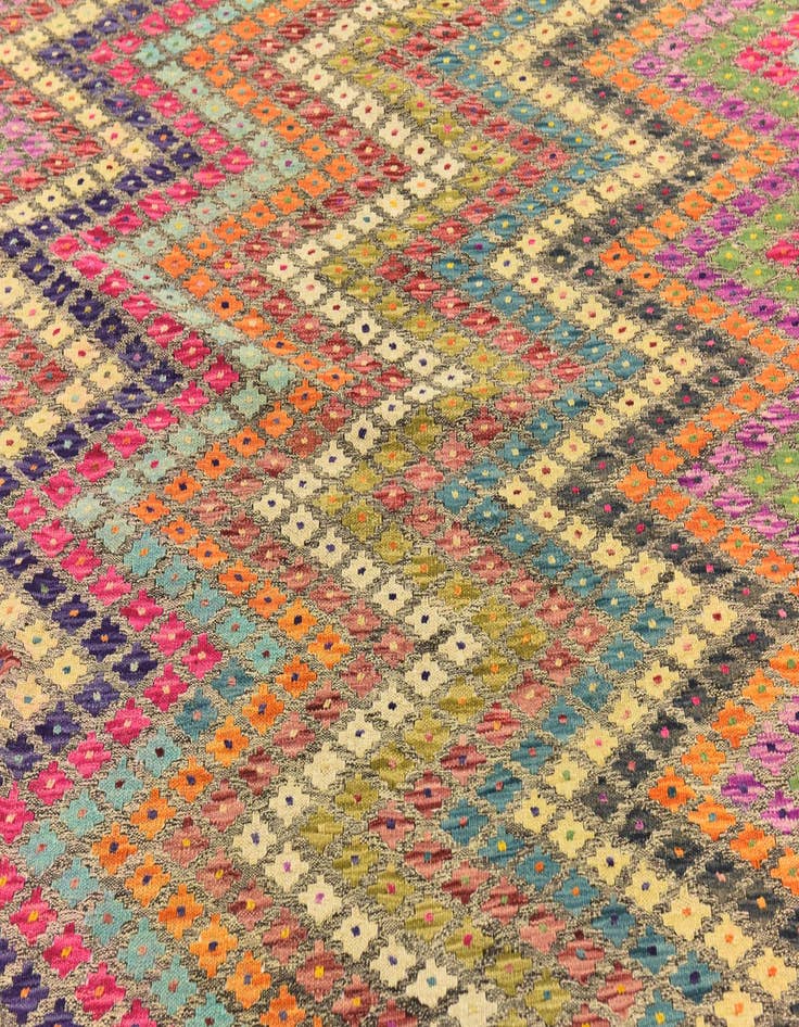 Detail image of  6' 9 x 9' 7  Hand Woven Kilim Modern Wool Rug