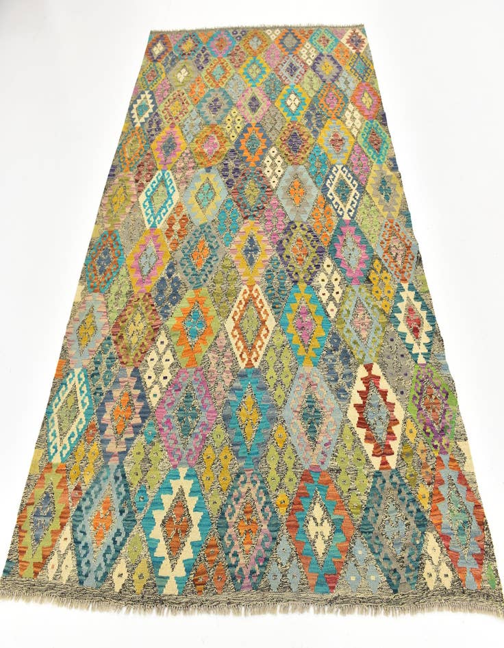 Detail image of  6' 3 x 8' 6  Hand Woven Kilim Modern Wool Rug