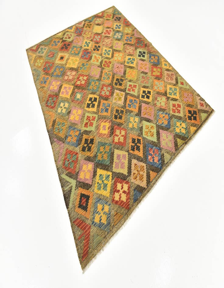 Detail image of  6' 6 x 8' 2  Hand Woven Kilim Modern Wool Rug