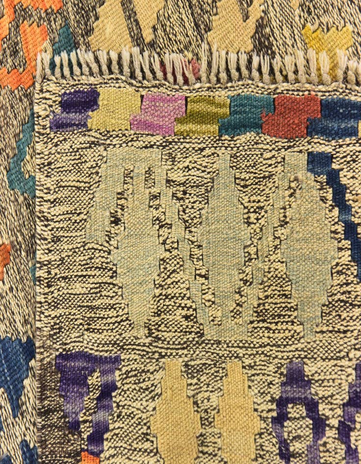 Detail image of  10' 4 x 13' 2  Hand Woven Kilim Modern Wool Rug