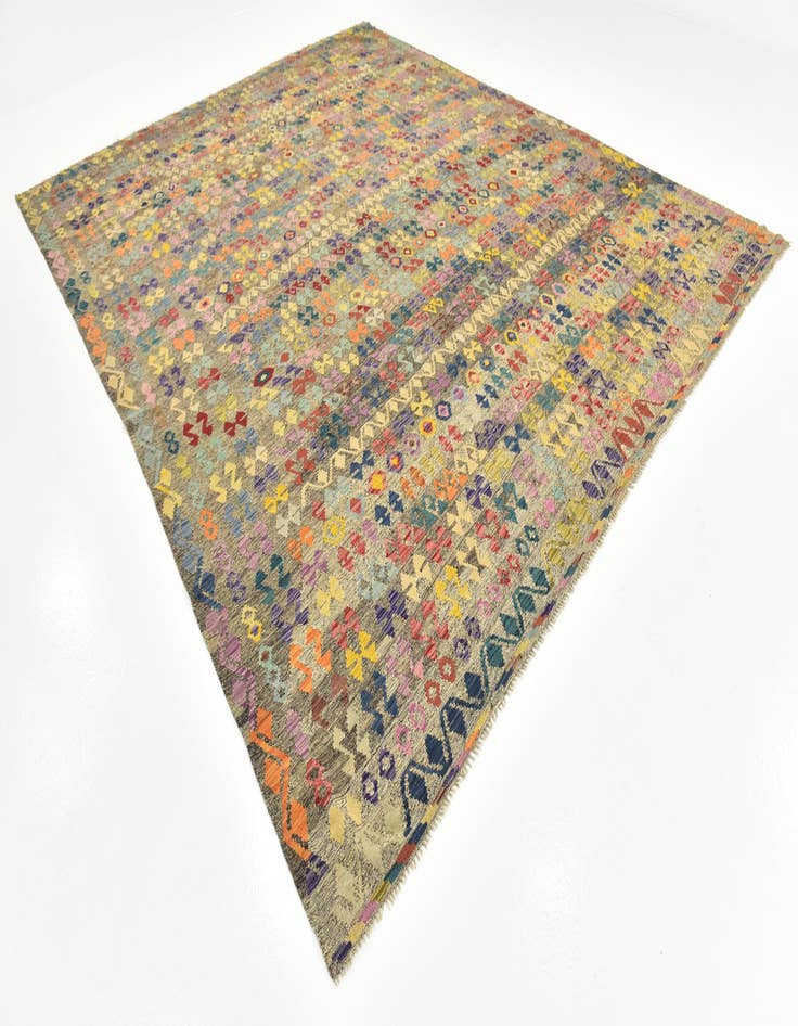 Detail image of  10' 4 x 13' 2  Hand Woven Kilim Modern Wool Rug