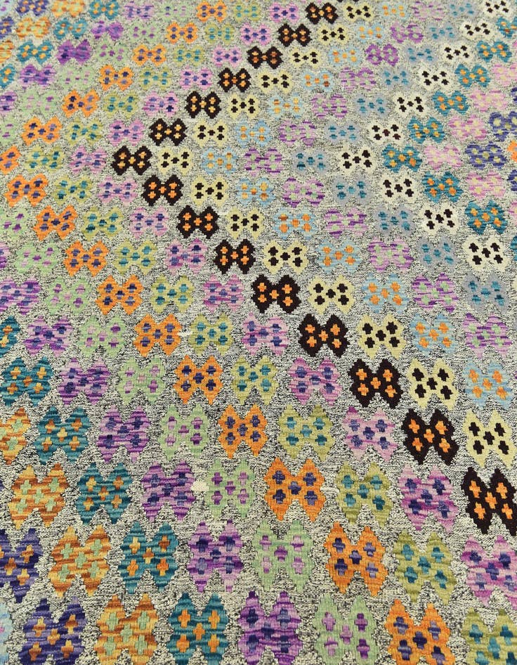 Detail image of  10' 9 x 12' 10  Hand Woven Kilim Modern Wool Rug