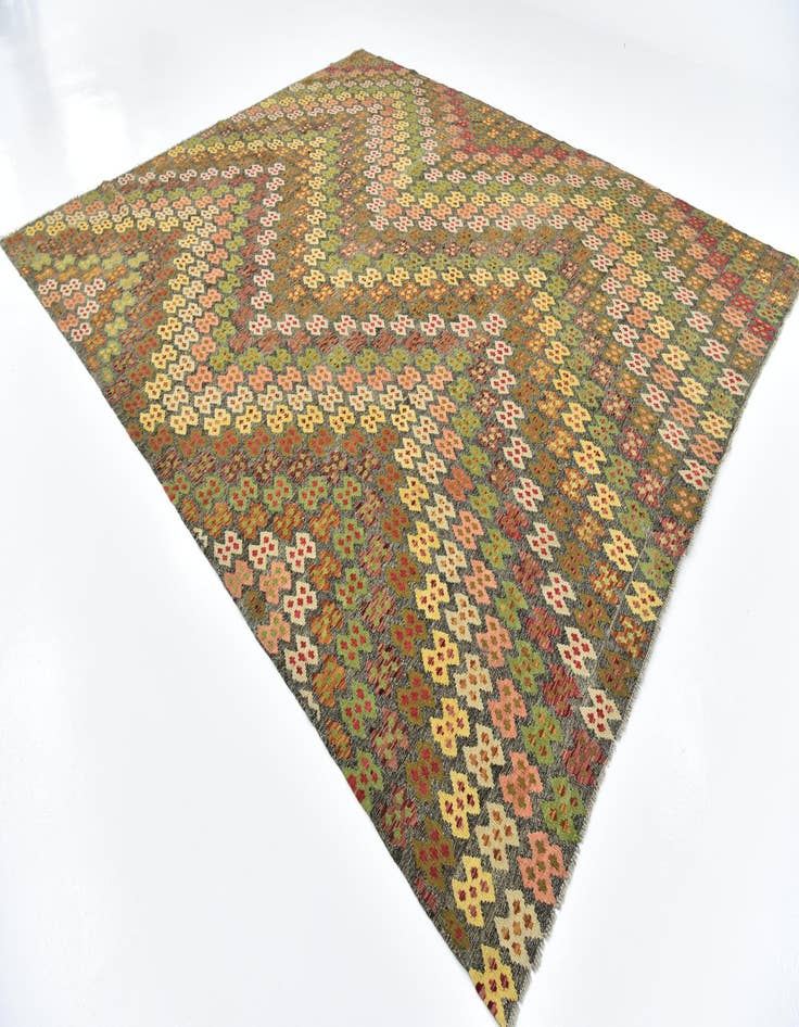 Detail image of  11' x 13'  Hand Woven Kilim Modern Wool Rug