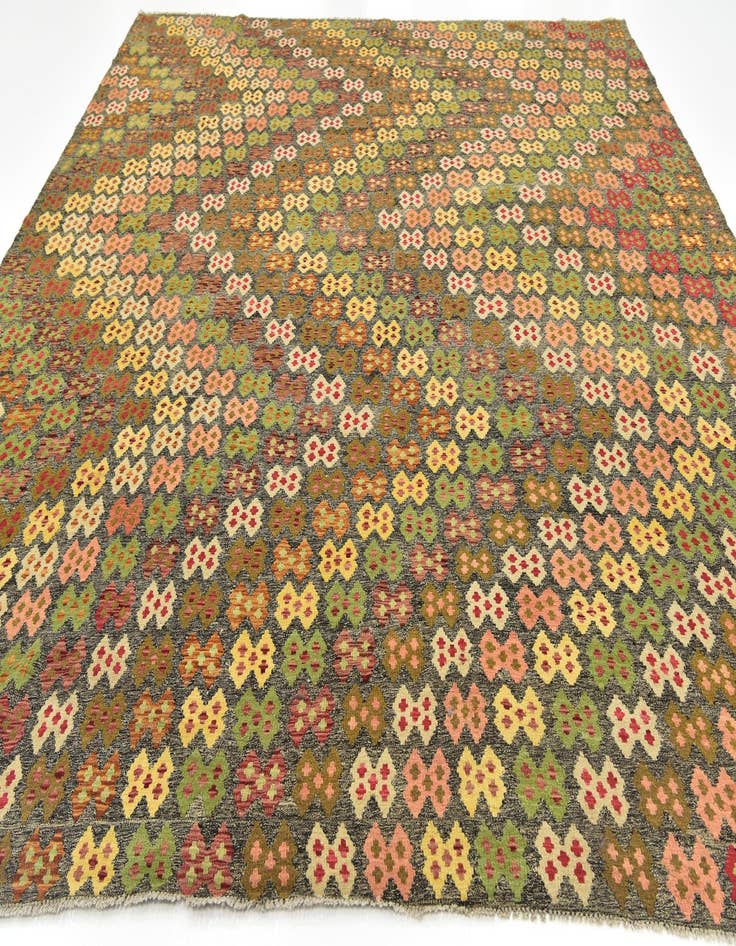 Detail image of  11' x 13'  Hand Woven Kilim Modern Wool Rug