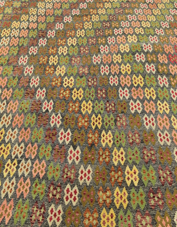 Detail image of  11' x 13'  Hand Woven Kilim Modern Wool Rug