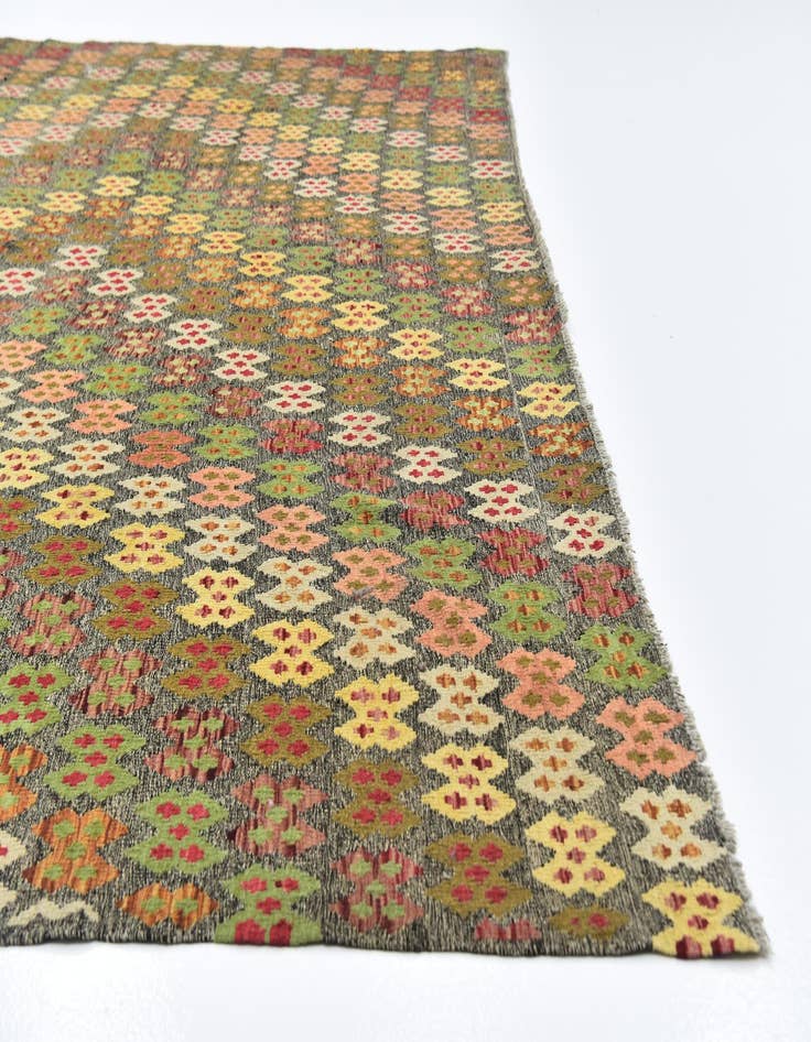 Detail image of  11' x 13'  Hand Woven Kilim Modern Wool Rug