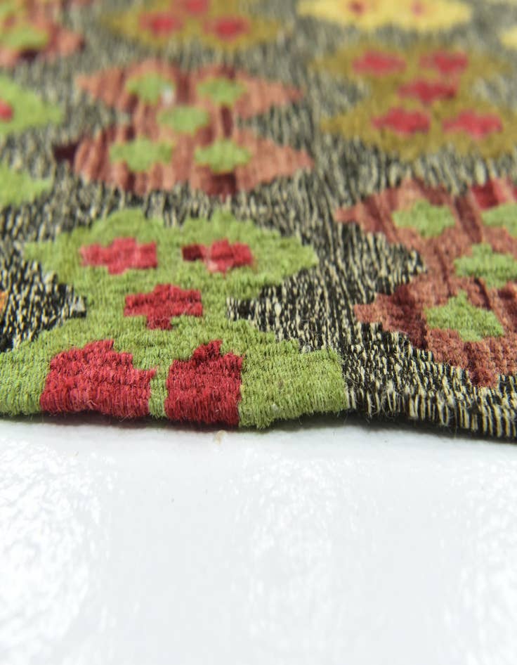 Detail image of  11' x 13'  Hand Woven Kilim Modern Wool Rug