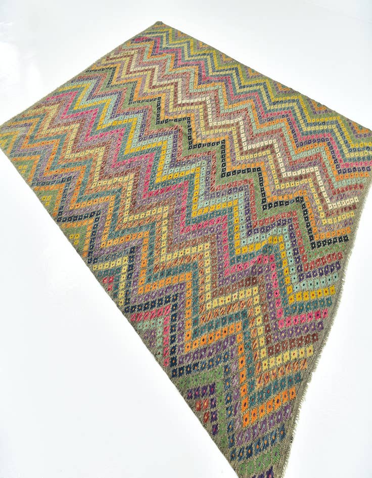 Detail image of  8' 8 x 11' 2  Hand Woven Kilim Modern Wool Rug