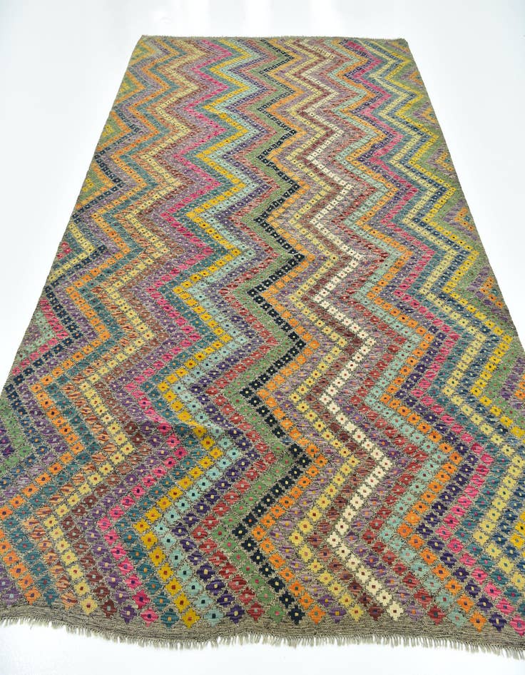 Detail image of  8' 8 x 11' 2  Hand Woven Kilim Modern Wool Rug