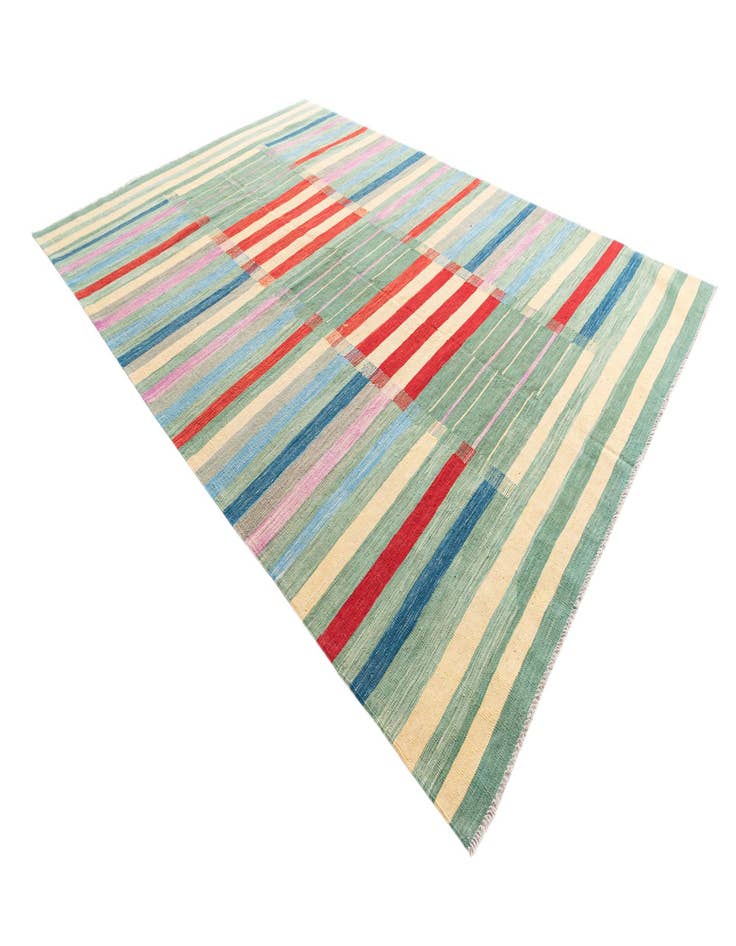 Detail image of  6' 9 x 9' 10  Hand Woven Kilim Modern Wool Rug