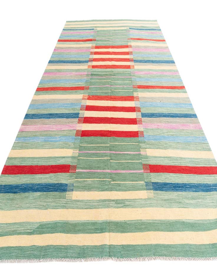 Detail image of  6' 9 x 9' 10  Hand Woven Kilim Modern Wool Rug