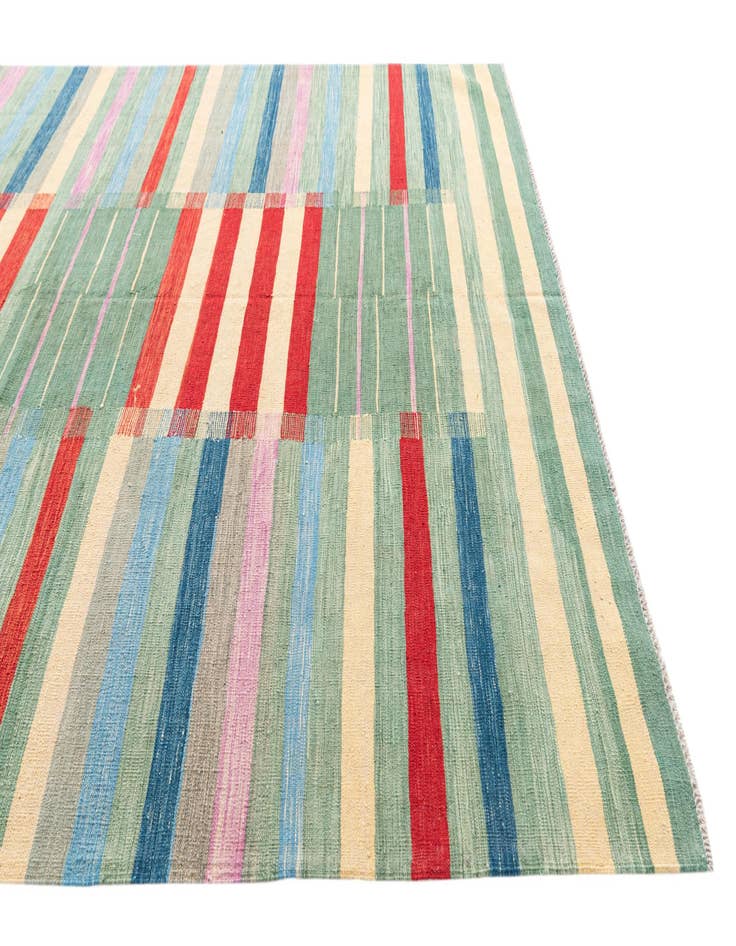 Detail image of  6' 9 x 9' 10  Hand Woven Kilim Modern Wool Rug