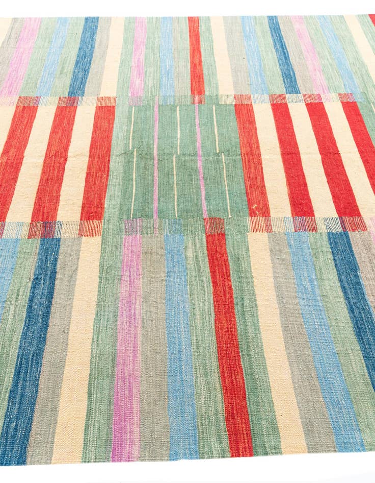 Detail image of  6' 9 x 9' 10  Hand Woven Kilim Modern Wool Rug