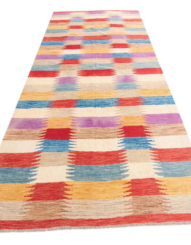 Detail image of  6' 4 x 9' 8  Hand Woven Kilim Modern Wool Rug