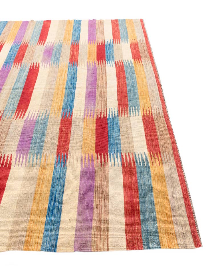 Detail image of  6' 4 x 9' 8  Hand Woven Kilim Modern Wool Rug