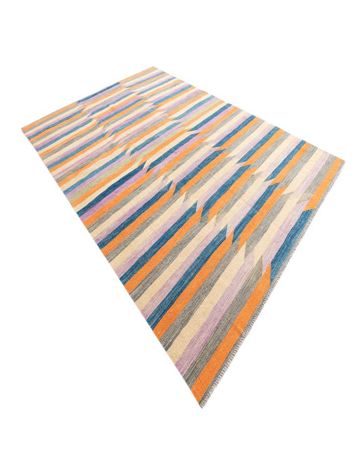 Detail image of  6' 10 x 9' 9  Hand Woven Kilim Modern Wool Rug