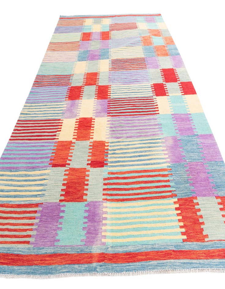 Detail image of  6' 7 x 9' 9  Hand Woven Kilim Modern Wool Rug
