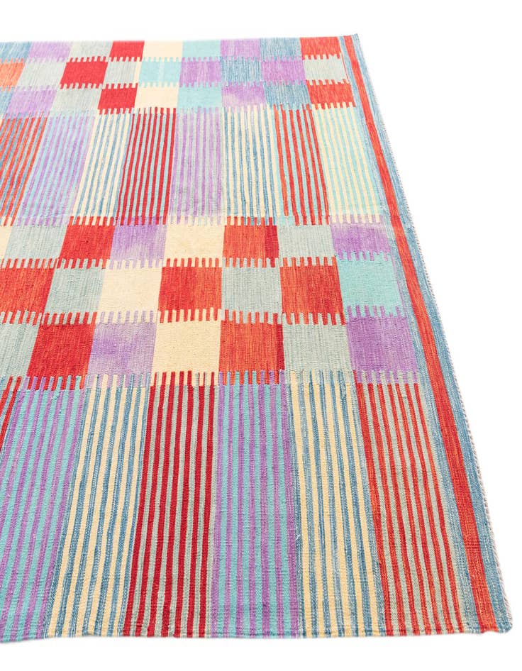 Detail image of  6' 7 x 9' 9  Hand Woven Kilim Modern Wool Rug