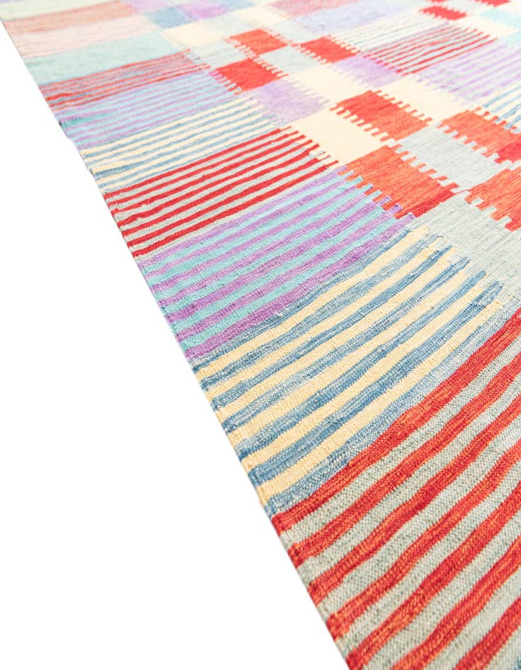 Detail image of  6' 7 x 9' 9  Hand Woven Kilim Modern Wool Rug