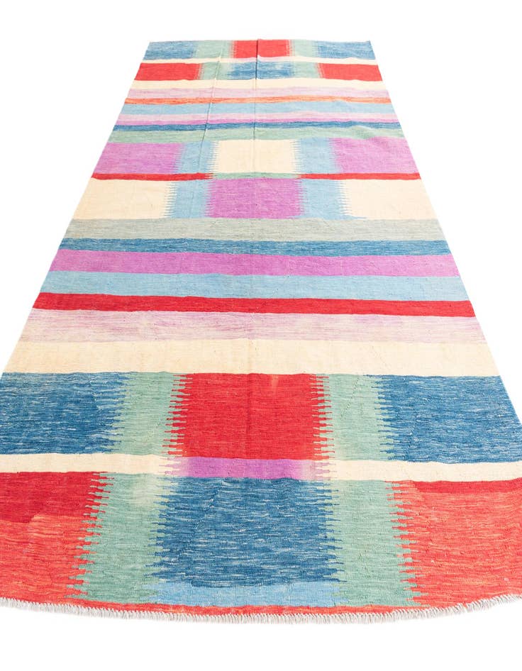 Detail image of  6' 8 x 9' 9  Hand Woven Kilim Modern Wool Rug