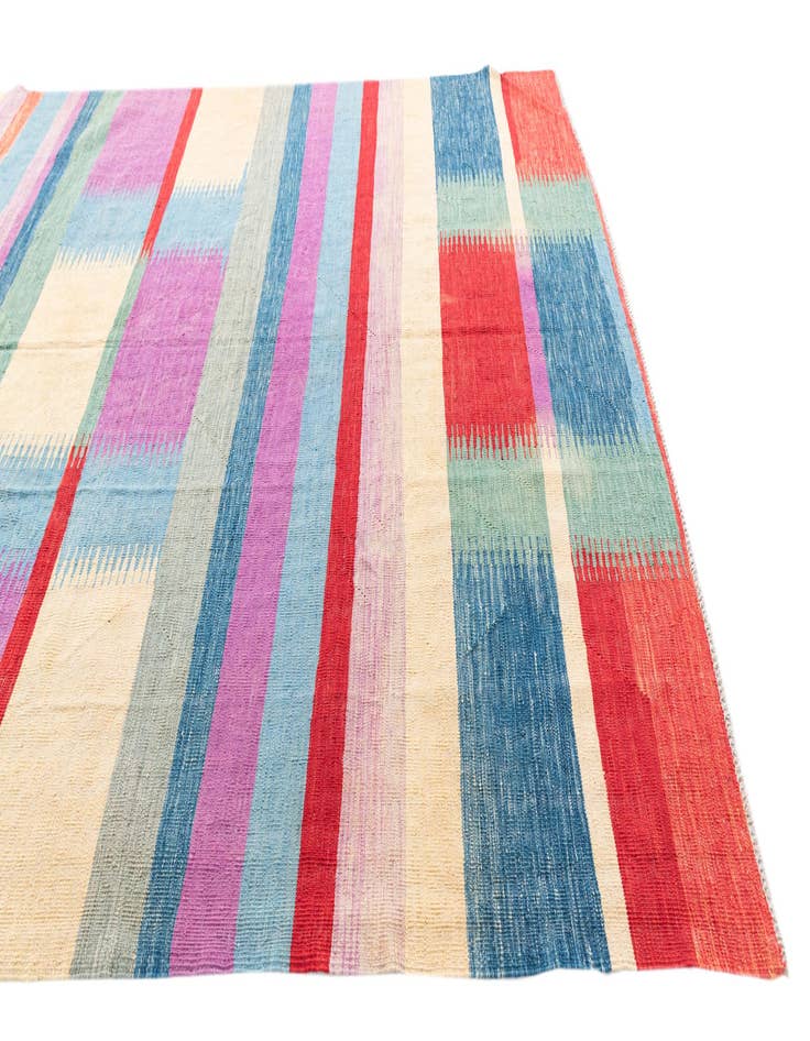 Detail image of  6' 8 x 9' 9  Hand Woven Kilim Modern Wool Rug