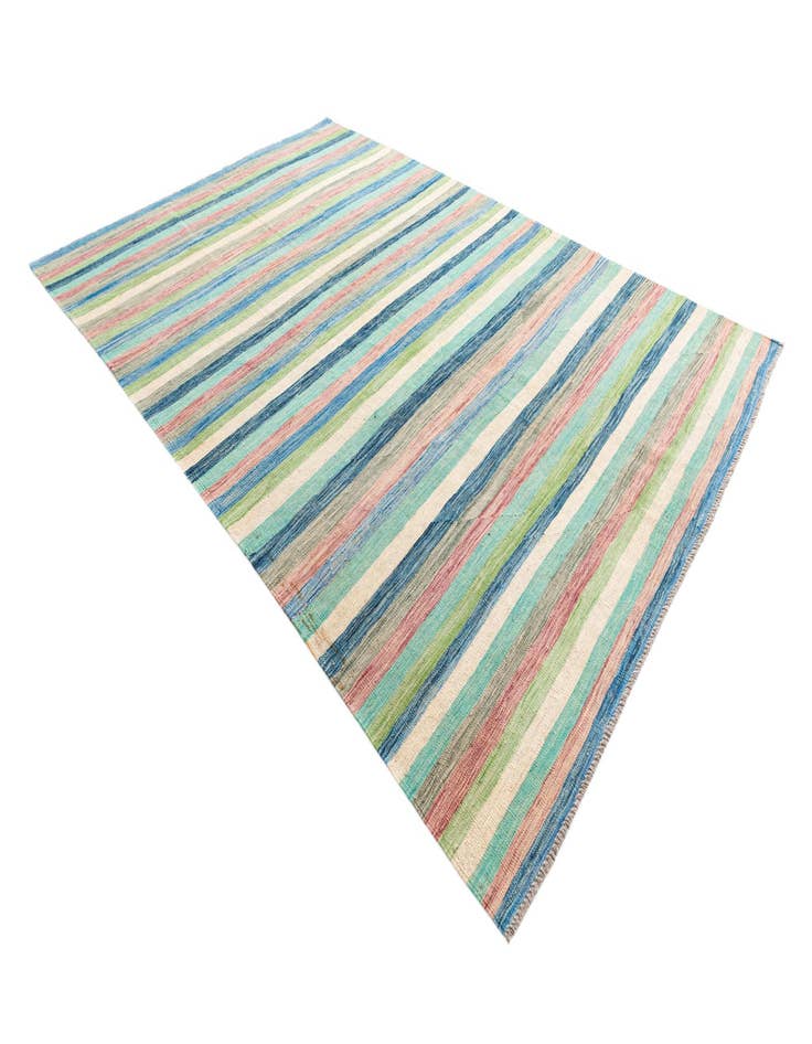 Detail image of  6' 8 x 9' 9  Hand Woven Kilim Modern Wool Rug