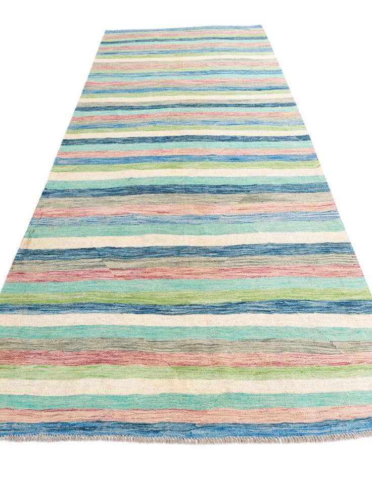 Detail image of  6' 8 x 9' 9  Hand Woven Kilim Modern Wool Rug