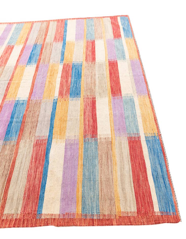 Detail image of  6' 6 x 9' 8  Hand Woven Kilim Modern Wool Rug