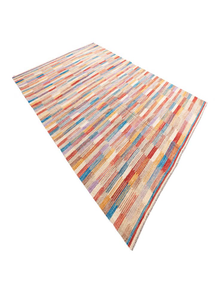 Detail image of  6' 9 x 9' 7  Hand Woven Kilim Modern Wool Rug