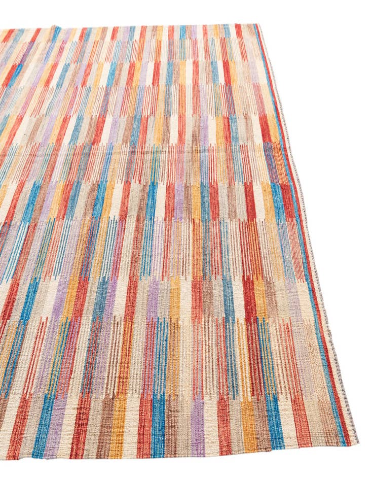 Detail image of  6' 9 x 9' 7  Hand Woven Kilim Modern Wool Rug