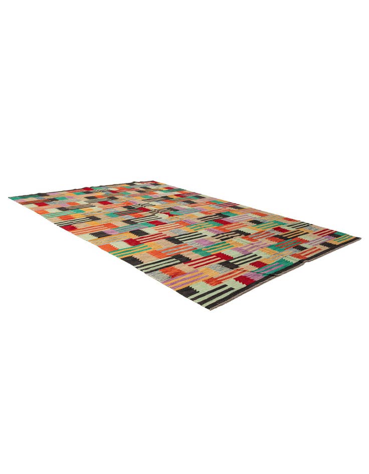 Detail image of  6' 7 x 9' 7  Hand Woven Kilim Modern Wool Rug