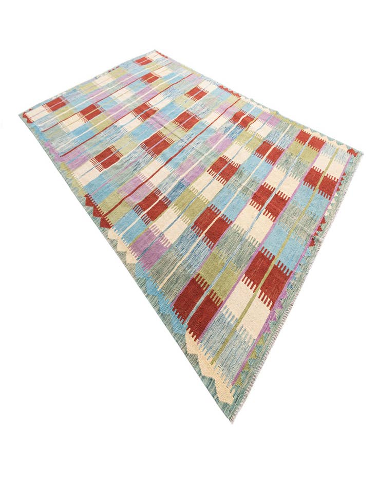 Detail image of  6' 6 x 9' 9  Hand Woven Kilim Modern Wool Rug