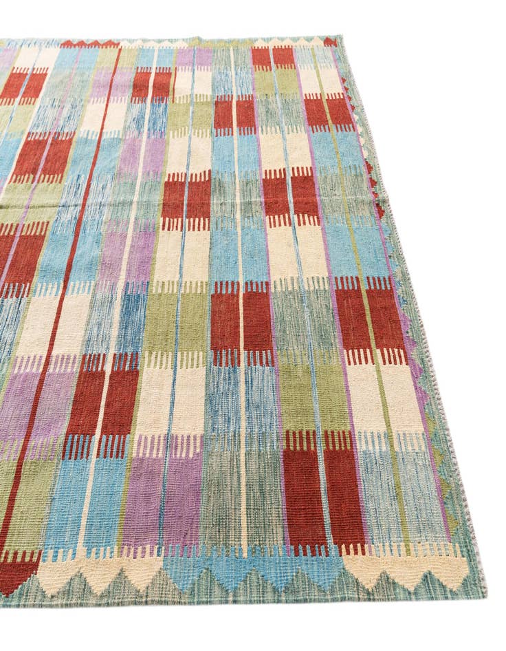 Detail image of  6' 6 x 9' 9  Hand Woven Kilim Modern Wool Rug