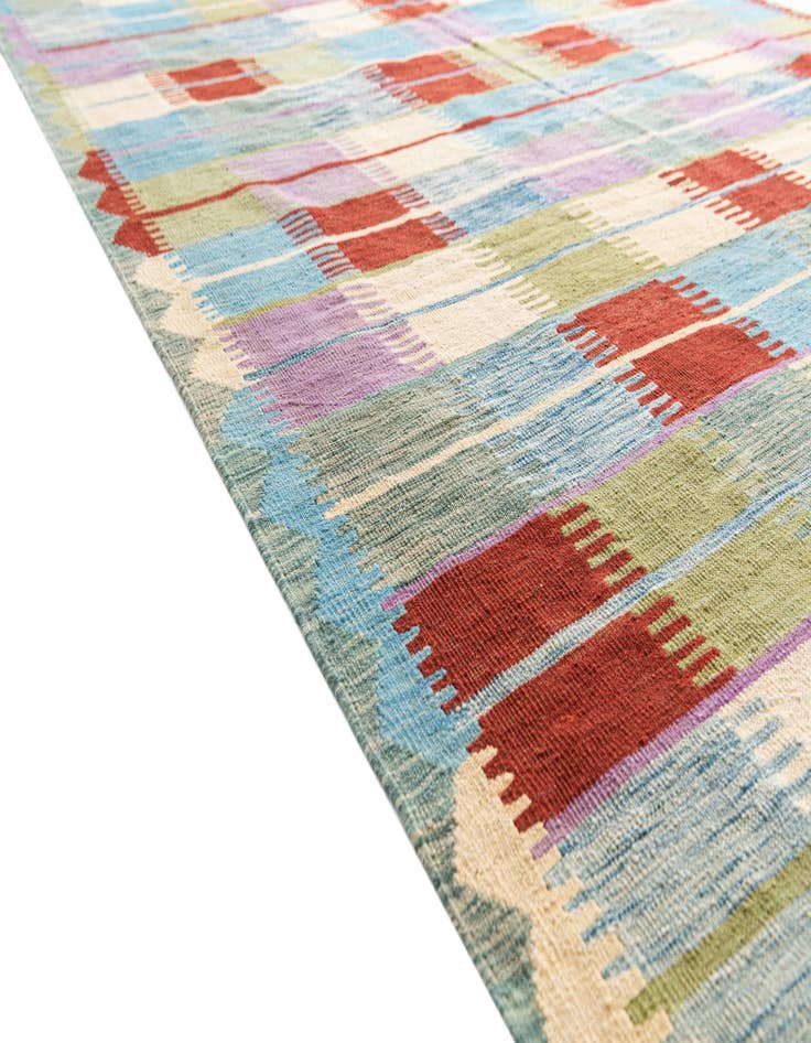 Detail image of  6' 6 x 9' 9  Hand Woven Kilim Modern Wool Rug