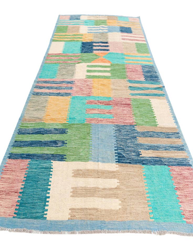 Detail image of  6' 3 x 9' 9  Hand Woven Kilim Modern Wool Rug
