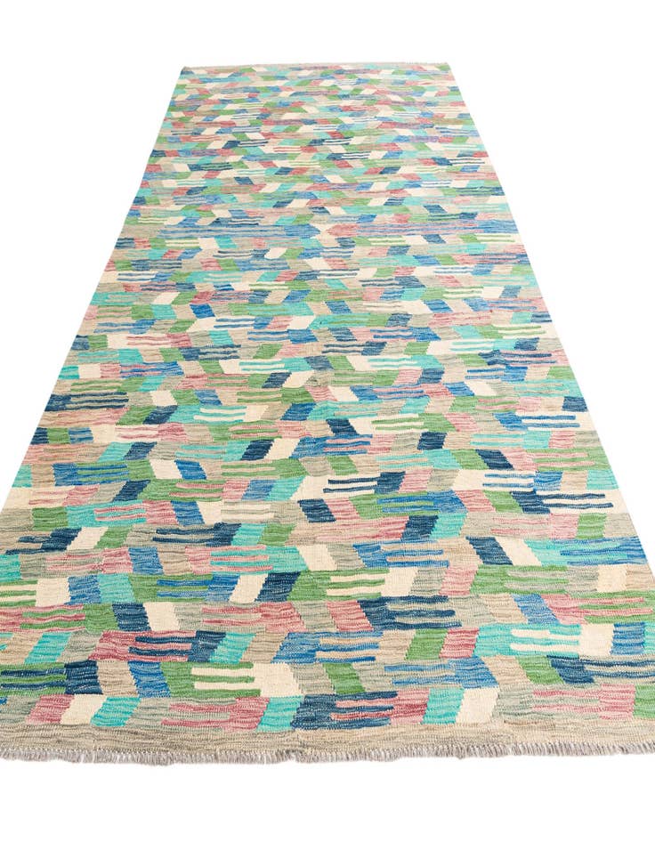 Detail image of  6' 3 x 9' 9  Hand Woven Kilim Modern Wool Rug
