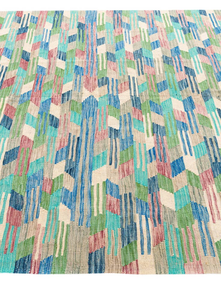 Detail image of  6' 3 x 9' 9  Hand Woven Kilim Modern Wool Rug